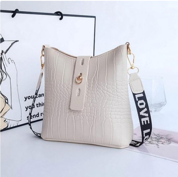 Textured Crossbody Bag Printed Shoulder Strap Bucket Bag Large-Capacity Single-Shoulder Bag One shoulder Can hold mobile phones, wallets, cosmetics, etc