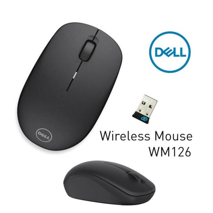 Dell WM126 Wireless Optical Mouse | 1000 DPI Precision | 12-Month Battery Life | 2.4GHz Plug-and-Play | Ambidextrous Design (Black)