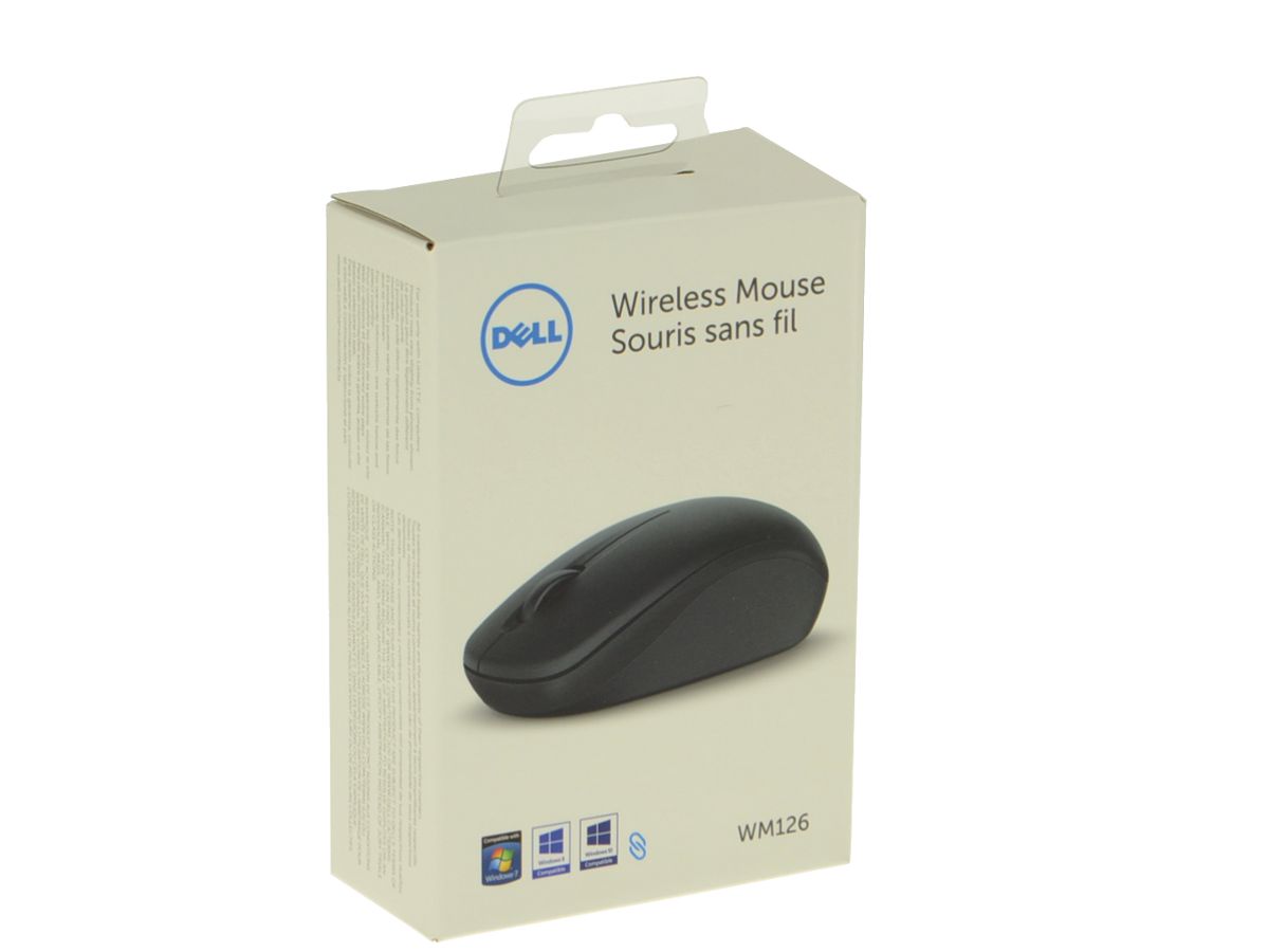 Dell WM126 Wireless Optical Mouse | 1000 DPI Precision | 12-Month Battery Life | 2.4GHz Plug-and-Play | Ambidextrous Design (Black)