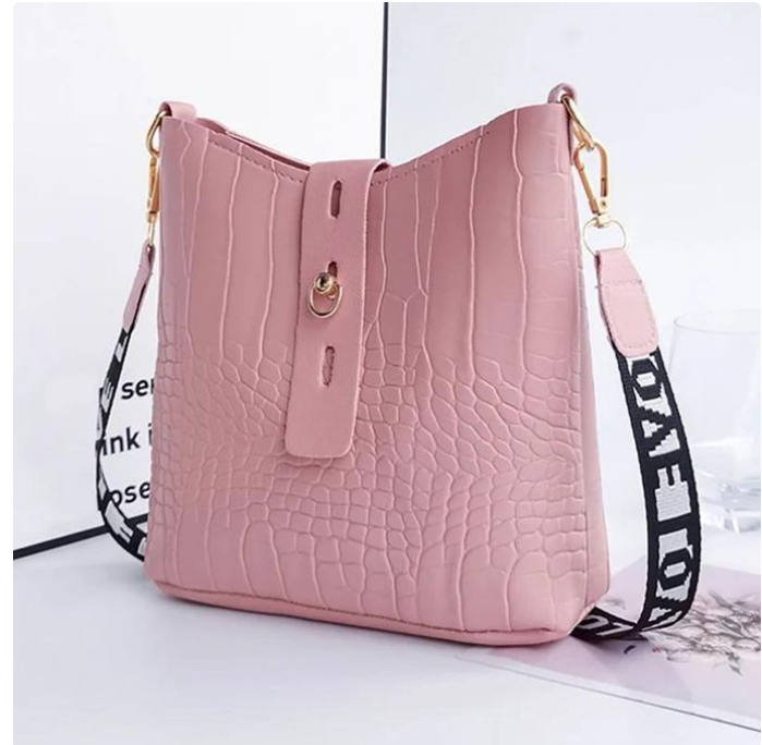 Textured Crossbody Bag Printed Shoulder Strap Bucket Bag Large-Capacity Single-Shoulder Bag One shoulder Can hold mobile phones, wallets, cosmetics, etc