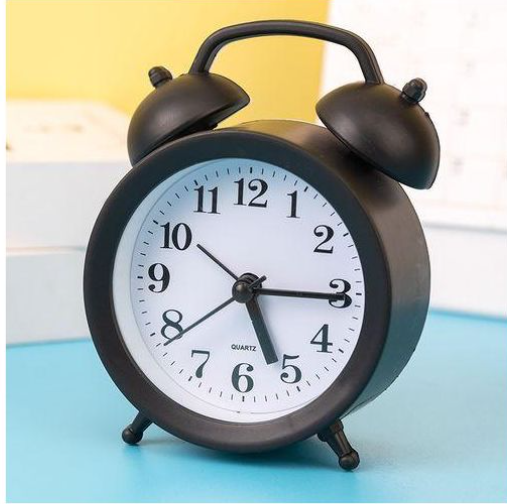 Small Students Bedside Desk Table Alarm Clock Black Analog bell style alarm clock with backlight No snooze button, quiet sweep seconds hand to ensure a good sleep and best working environment.