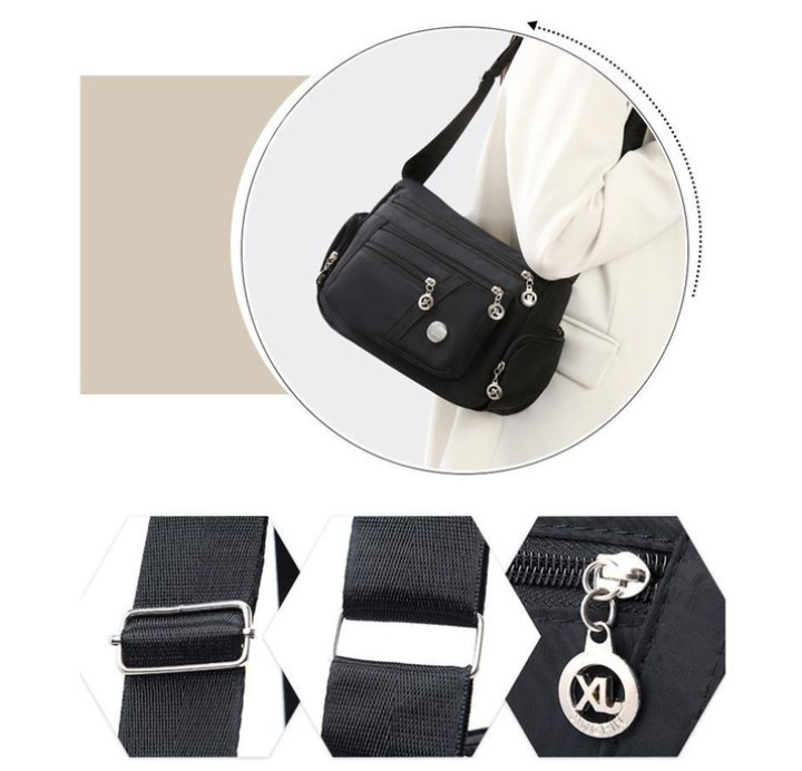 Bekia Cloth bag shoulder bag multi pocket handbag women's cross body shoulder bag women's messenger bag classic women's bag