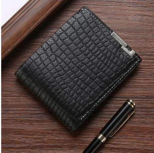STY Men Alligator Pattern Billfold Business Wallets Horizontal Credit Card Holder  made of PU, a synthetic material that is highly wear-resistant and durable, while also being easy to clean