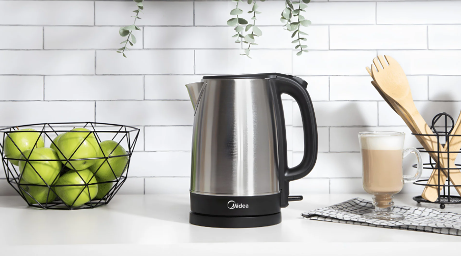 Midea 1.7L Professional Electric Kettle – High-Speed 2200W Rapid Boil, Brushed 304 Stainless Steel Finish with Auto Shut-Off & Boil-Dry Protection (Model: MK17S32A2)