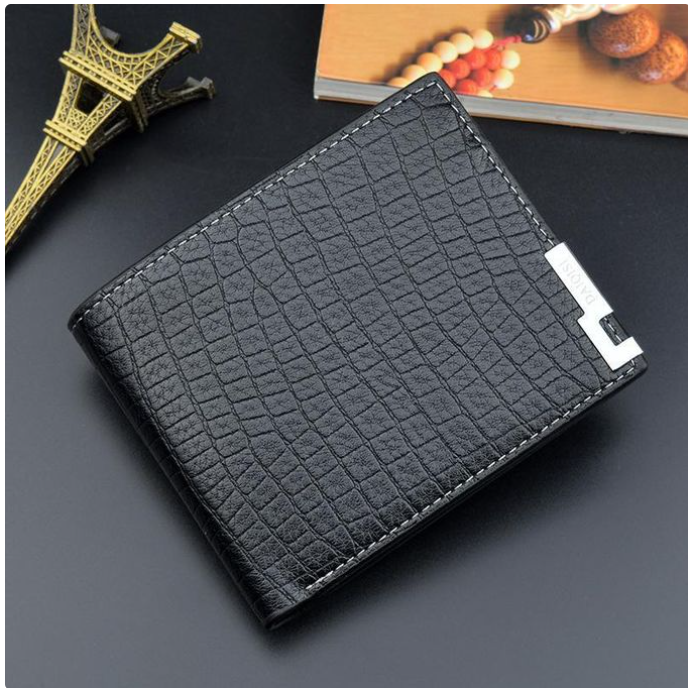 STY Men Alligator Pattern Billfold Business Wallets Horizontal Credit Card Holder  made of PU, a synthetic material that is highly wear-resistant and durable, while also being easy to clean