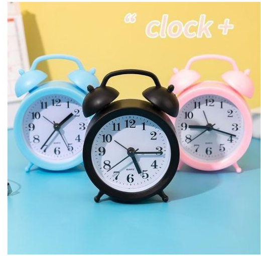 Small Students Bedside Desk Table Alarm Clock Black Analog bell style alarm clock with backlight No snooze button, quiet sweep seconds hand to ensure a good sleep and best working environment.