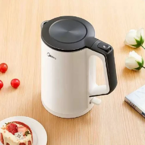 Midea 1.5L Double-Wall Electric Kettle (MK-SH15COLOUR 102A2) – 1800W Rapid Boil, SUS304 Stainless Steel Interior, Cool-Touch Safety & Boil-Dry Protection