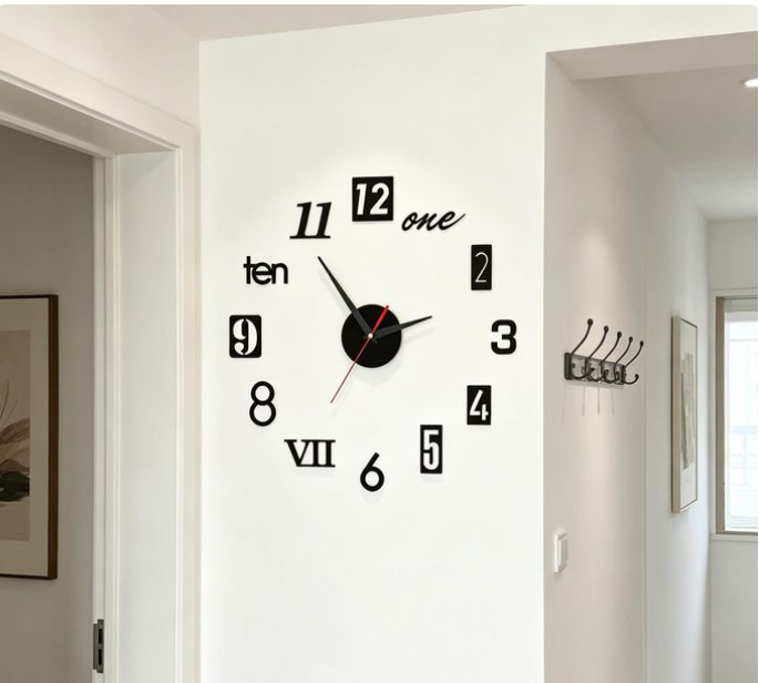 DIY office wall decoration wall clock 3D luminous wall clock wall clock wall decoration home silent clock living room - 40cm