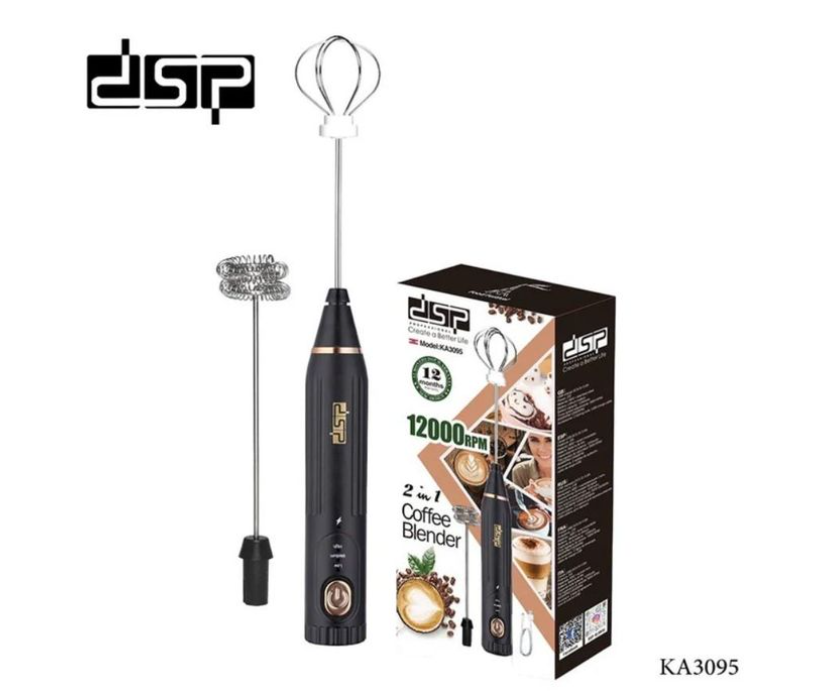 Dsp 2 In 1 Handheld Coffee Blender, Coffee Milk Frother - Black Powerful core motor: With strong and stable power, it ensures fast start-up and even and powerful acceleration.
