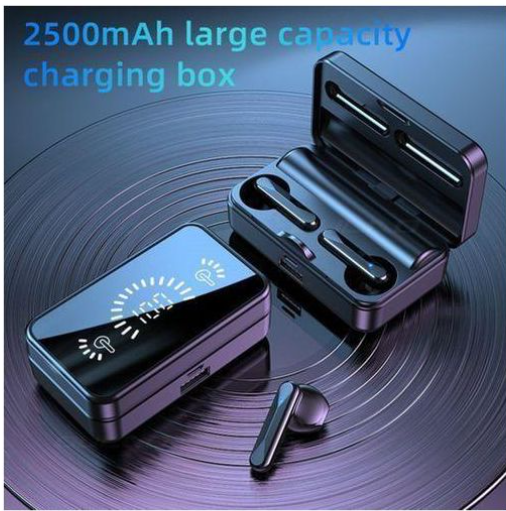 Wireless Bluetooth 5.2 Earphone Touch LED Stereo Audio, Ergonomically designed for a more comfortable fit on the auricle.