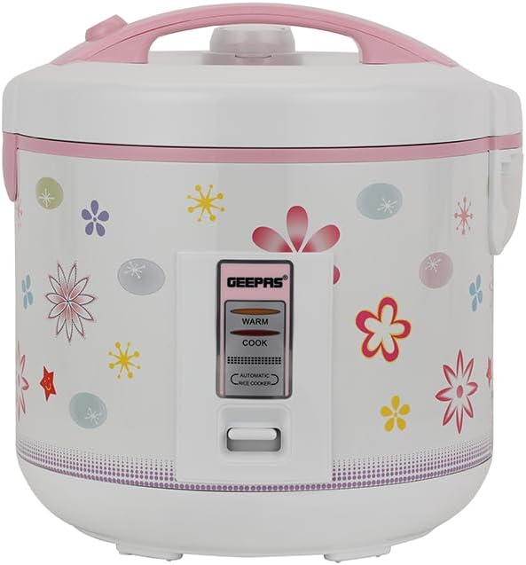 Geepas 3.2L Automatic Rice Cooker & Steamer – GRC35023 – Non-Stick Pot, Keep Warm Function, Energy Efficient for Home Kitchens