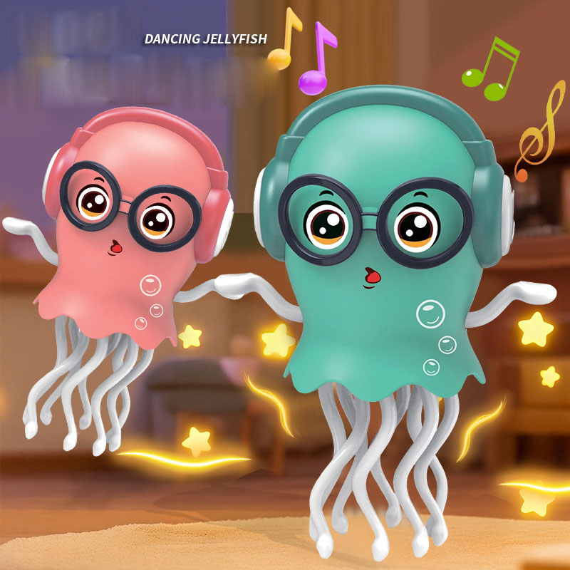 Electrically-powered, mesmerizing dancing jellyfish octopus automatic obstacle avoidance sensing octopus children's light-up toy