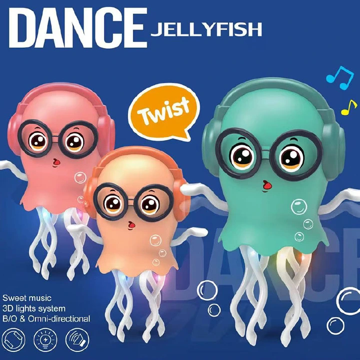 Electrically-powered, mesmerizing dancing jellyfish octopus automatic obstacle avoidance sensing octopus children's light-up toy