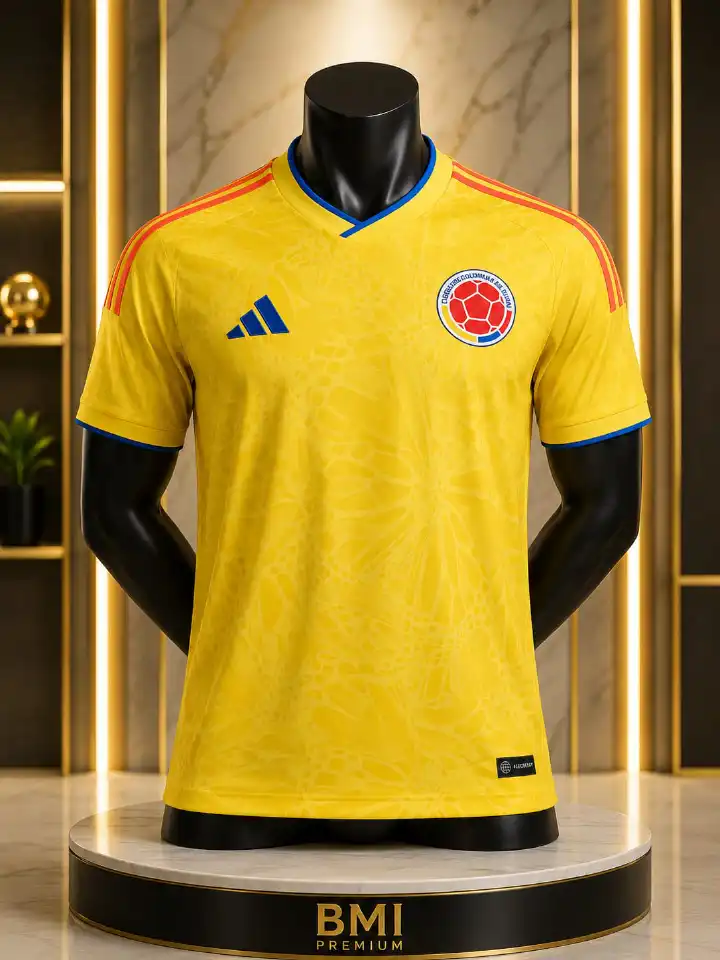 💛 TRICOLOR ENERGY • WORLD CUP 2026 🇨🇴 Colombia Fan Jersey – Bright Yellow Football Kit ⚽ Breathable Sports Wear 🔥 Premium Replica Edition