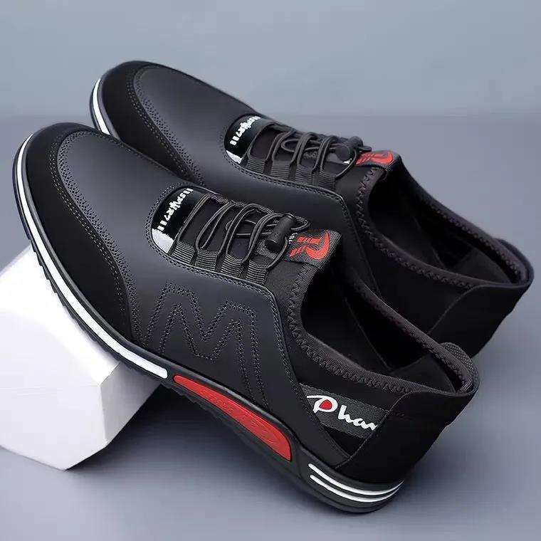 Men's Spring/Summer Leather Casual Shoes - Korean Style Versatile Slip-On Loafers with Soft Non-Slip Soles, Hollow Breathable Driving Shoes