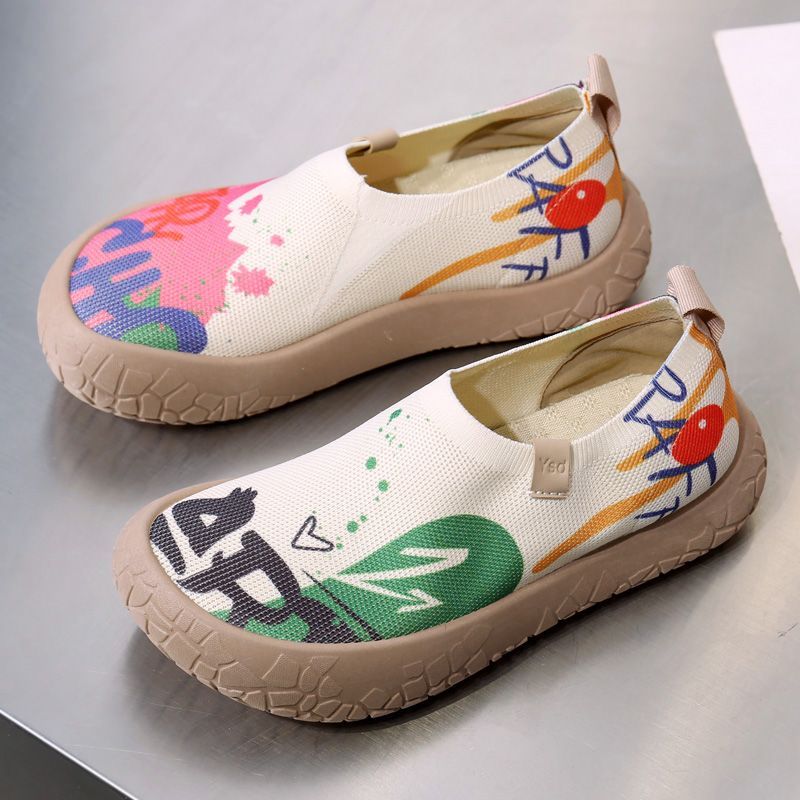 2026 New Breathable and Versatile Colorful Travel Style Explosive Soft soled Shoes for Comfortable Companions, Lazy Shoes for Women