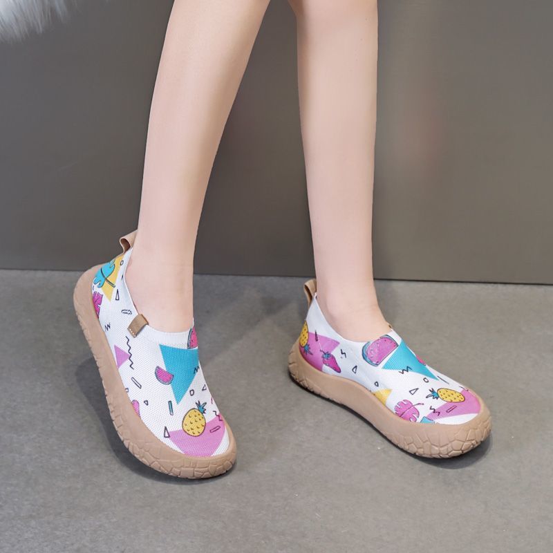 2026 New Breathable and Versatile Colorful Travel Style Explosive Soft soled Shoes for Comfortable Companions, Lazy Shoes for Women