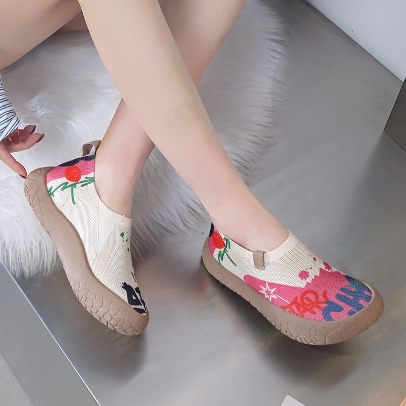 2026 New Breathable and Versatile Colorful Travel Style Explosive Soft soled Shoes for Comfortable Companions, Lazy Shoes for Women