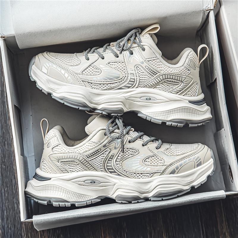 Men's Spring Breathable 2026 New Arrivals Teen Thick-soled Casual Dad Shoes Versatile Mesh Sports Trendy Sneakers
