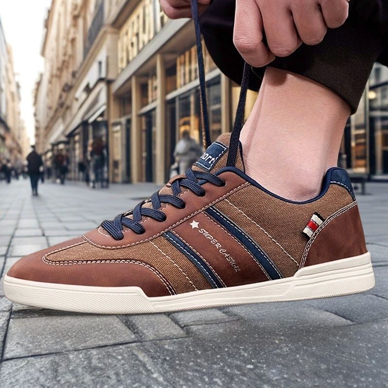 Boys' low cut, anti slip, wear-resistant, plus size trendy youth board shoes, travel lightweight, soft soled, work striped shoes, men's shoes