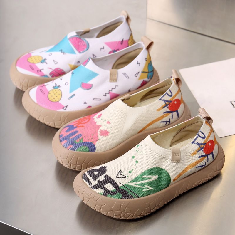 2026 New Breathable and Versatile Colorful Travel Style Explosive Soft soled Shoes for Comfortable Companions, Lazy Shoes for Women