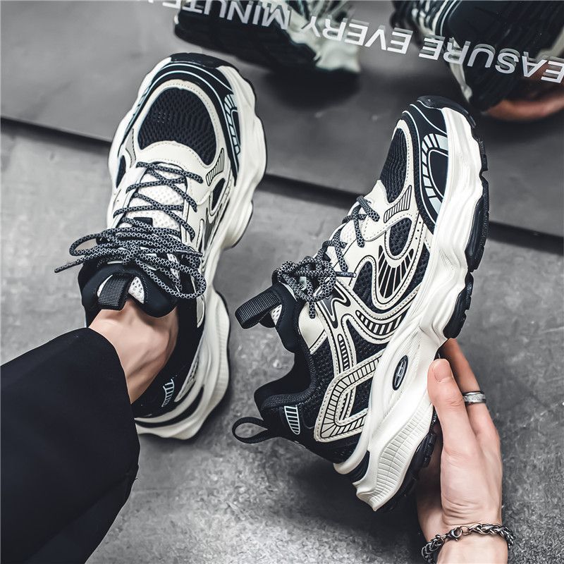 Men's Spring Breathable 2026 New Arrivals Teen Thick-soled Casual Dad Shoes Versatile Mesh Sports Trendy Sneakers