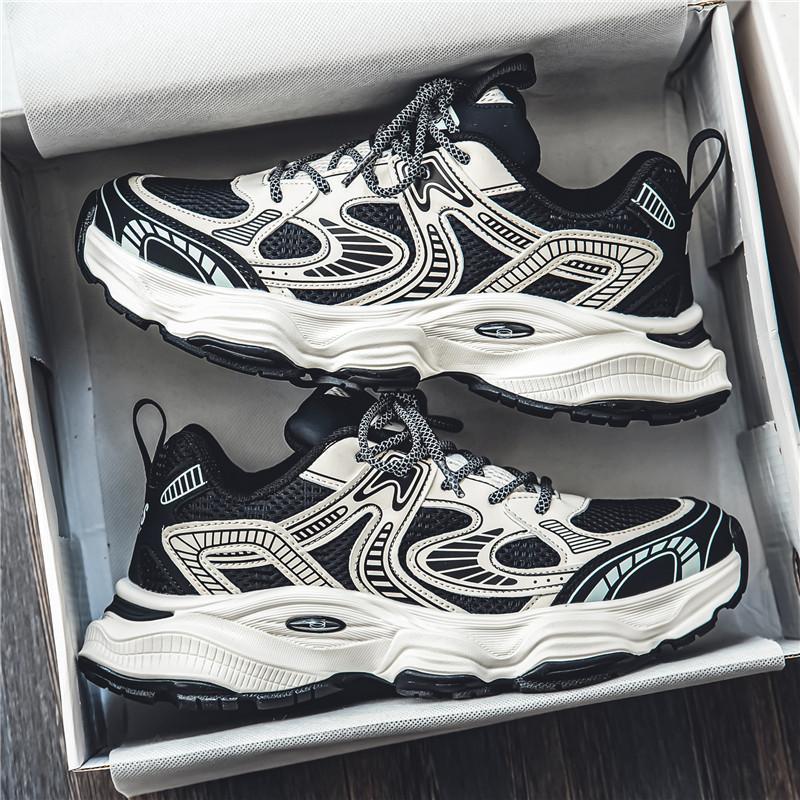 Men's Spring Breathable 2026 New Arrivals Teen Thick-soled Casual Dad Shoes Versatile Mesh Sports Trendy Sneakers