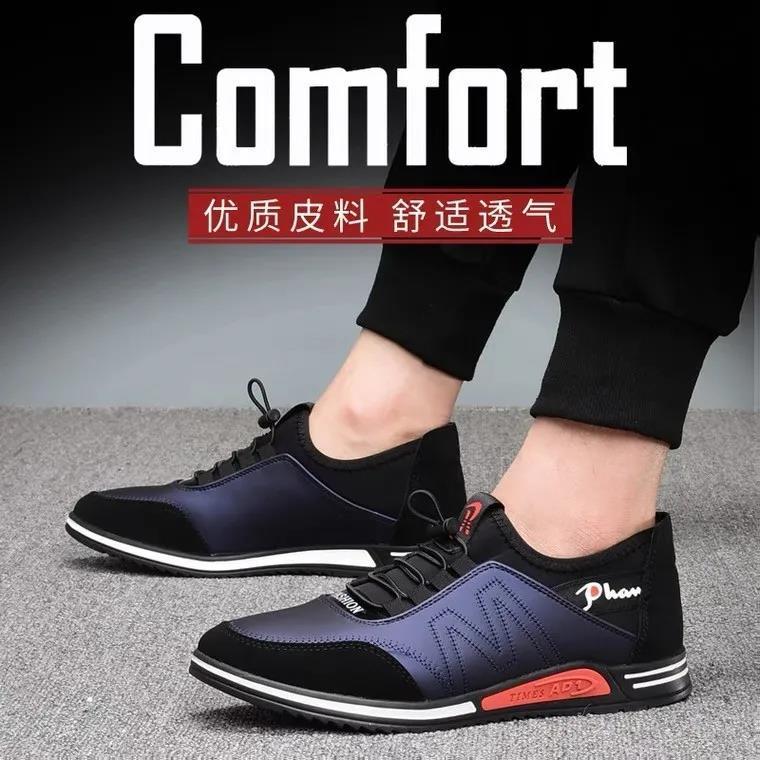 Men's Spring/Summer Leather Casual Shoes - Korean Style Versatile Slip-On Loafers with Soft Non-Slip Soles, Hollow Breathable Driving Shoes