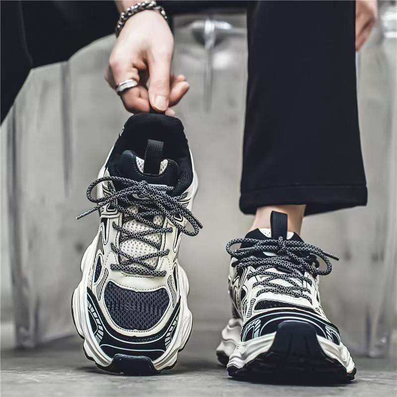 Men's Spring Breathable 2026 New Arrivals Teen Thick-soled Casual Dad Shoes Versatile Mesh Sports Trendy Sneakers