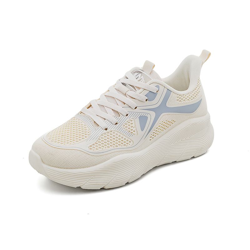 Spring and Summer New Arrival Men's and Women's Flyknit Sneakers Mesh Versatile Thick Soles Running Casual Shoes White Dad Shoes for Men