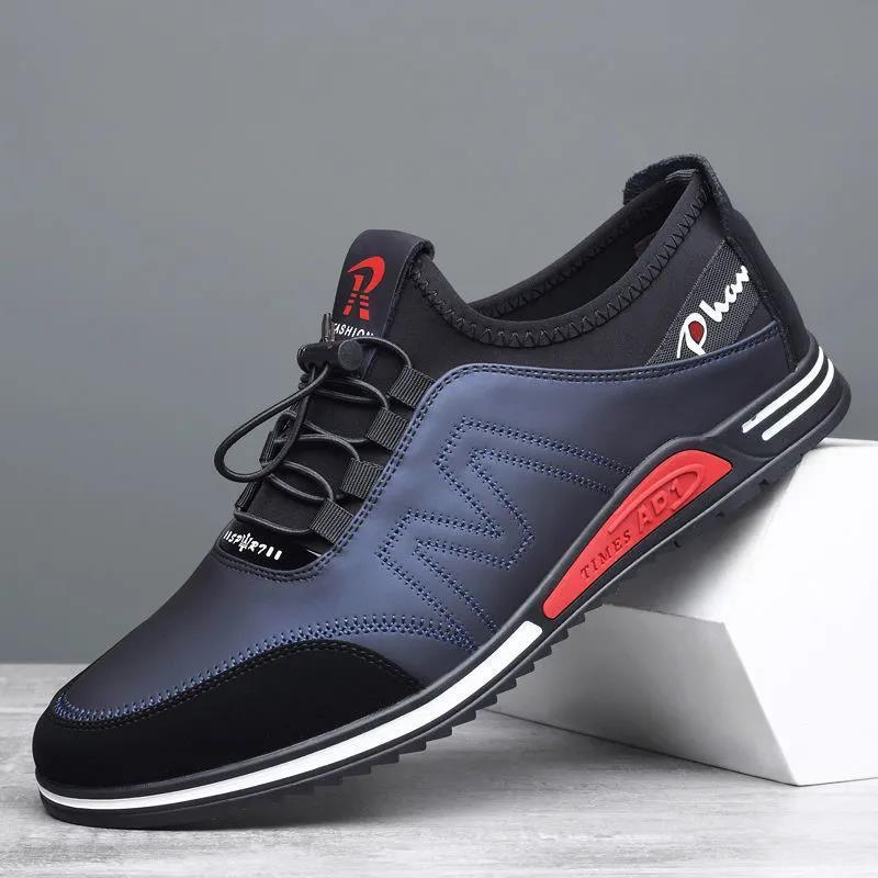 Men's Spring/Summer Leather Casual Shoes - Korean Style Versatile Slip-On Loafers with Soft Non-Slip Soles, Hollow Breathable Driving Shoes