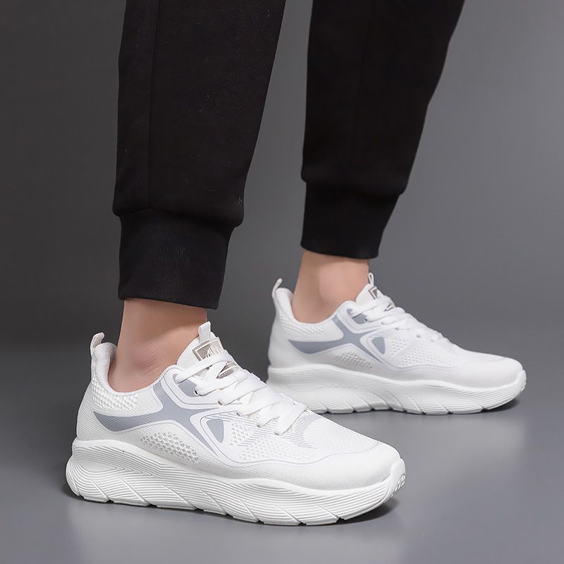 Spring and Summer New Arrival Men's and Women's Flyknit Sneakers Mesh Versatile Thick Soles Running Casual Shoes White Dad Shoes for Men