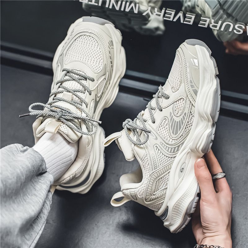 Men's Spring Breathable 2026 New Arrivals Teen Thick-soled Casual Dad Shoes Versatile Mesh Sports Trendy Sneakers