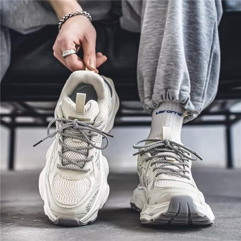Men's Spring Breathable 2026 New Arrivals Teen Thick-soled Casual Dad Shoes Versatile Mesh Sports Trendy Sneakers