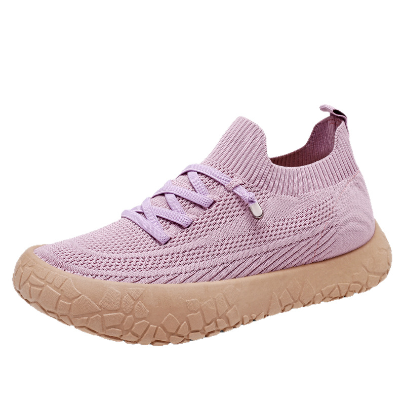 2026 New Spring Single Shoes Fly-Knit Walking Shoes Sports Leisure Shoes Slip-On Comfortable Light and Easy to Wear for Women