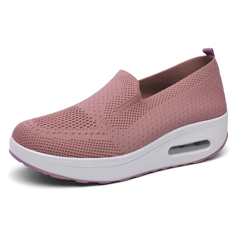 GPOGO Women's Shoes Solid Color Breathable Flyknit Shoes Slip-On Women's Sports Shoes Sock Shoes Casual Shoes