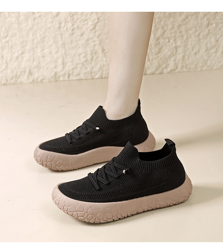 2026 New Spring Single Shoes Fly-Knit Walking Shoes Sports Leisure Shoes Slip-On Comfortable Light and Easy to Wear for Women