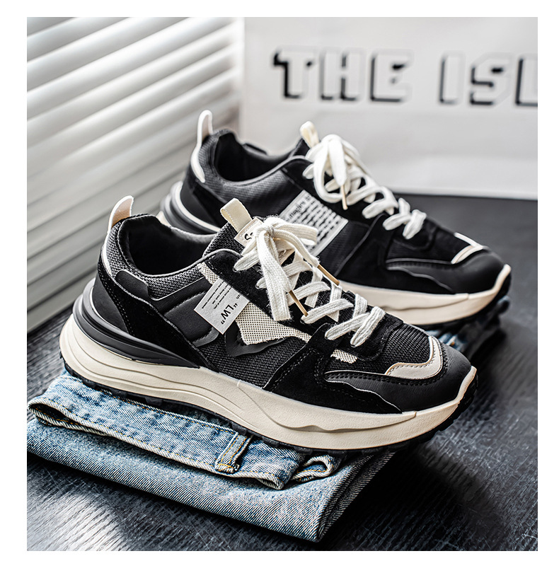 Internet celebrity popular men's shoes winter 2026 new men's breathable sports and leisure versatile thick-soled waffle daddy trendy shoes