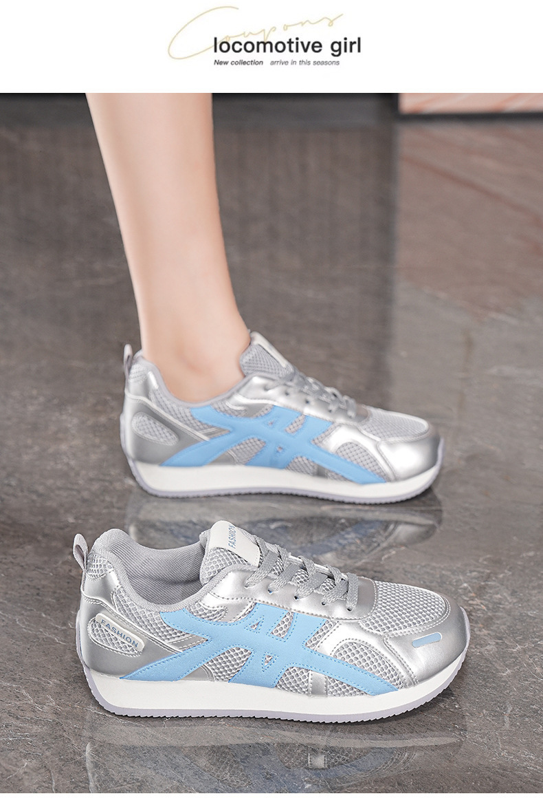 New summer women's shoes, breathable mesh German training shoes, women's Korean style versatile flat low-cut sports shoes, casual Forrest Gump shoes