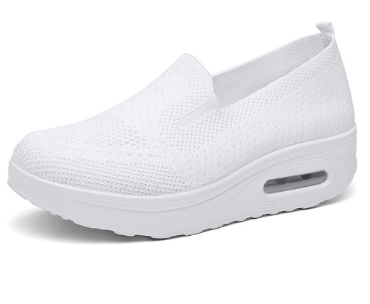 GPOGO Women's Shoes Solid Color Breathable Flyknit Shoes Slip-On Women's Sports Shoes Sock Shoes Casual Shoes