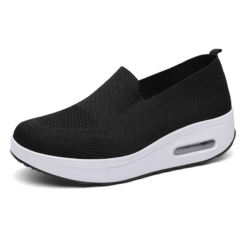 GPOGO Women's Shoes Solid Color Breathable Flyknit Shoes Slip-On Women's Sports Shoes Sock Shoes Casual Shoes