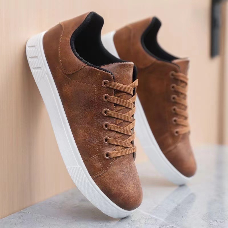Plus Size Spring White Sneakers Korean Style Trendy Casual Fashion Sports Shoes 2026 New Model Men's Shoes