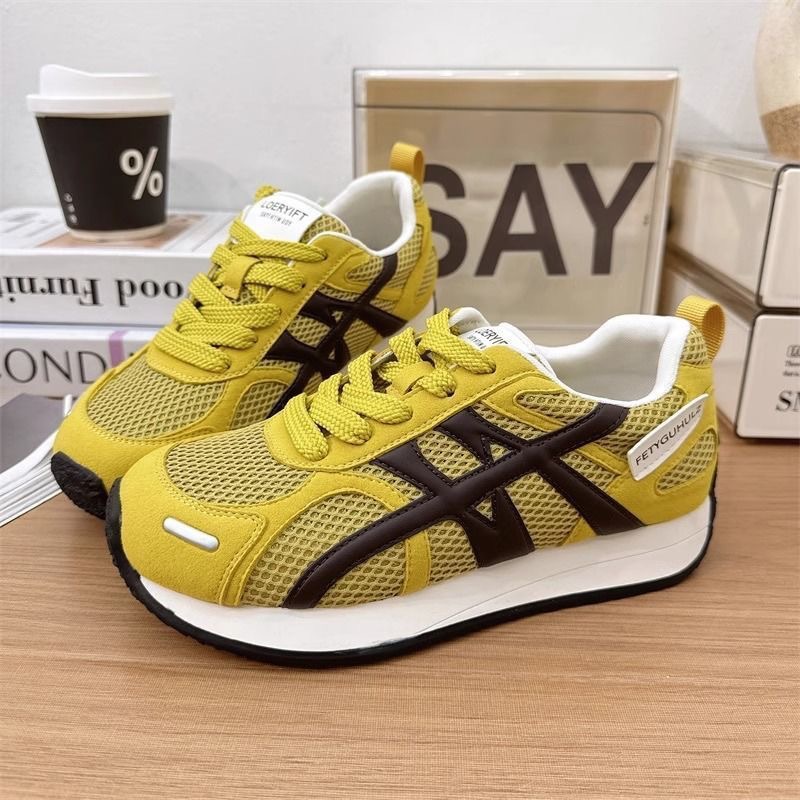 New summer women's shoes, breathable mesh German training shoes, women's Korean style versatile flat low-cut sports shoes, casual Forrest Gump shoes
