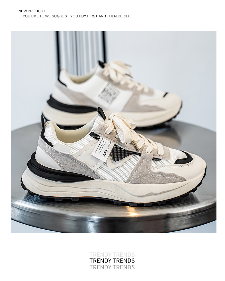 Internet celebrity popular men's shoes winter 2026 new men's breathable sports and leisure versatile thick-soled waffle daddy trendy shoes