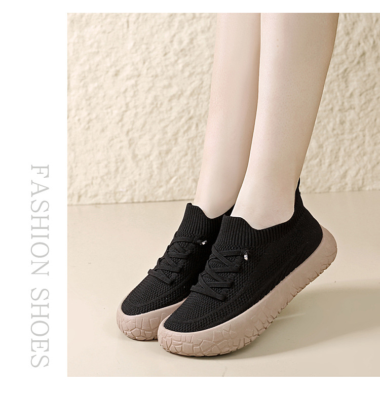 2026 New Spring Single Shoes Fly-Knit Walking Shoes Sports Leisure Shoes Slip-On Comfortable Light and Easy to Wear for Women