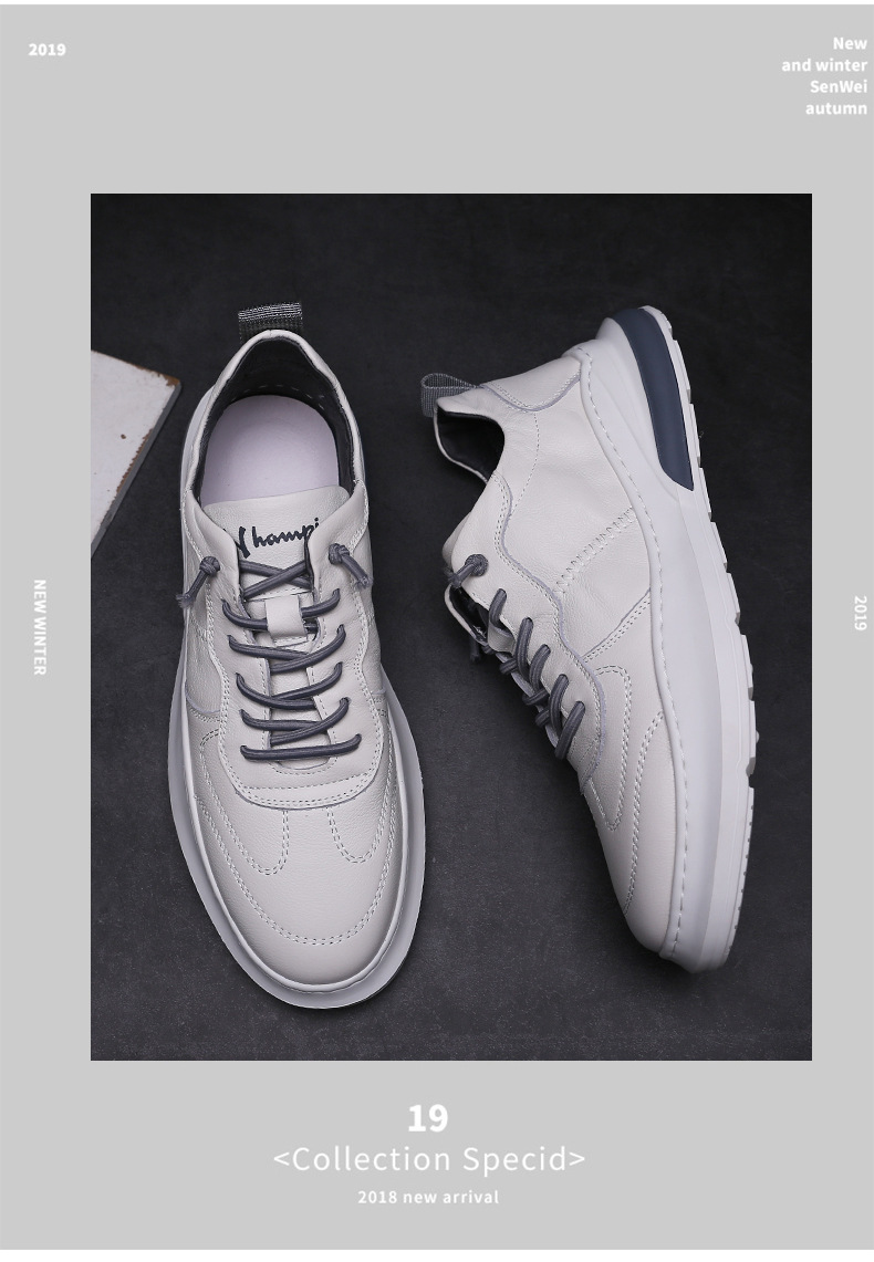 【Really Cowhide】Spring New Style Shoe - Fashion Versatile Leather Shoe with Soft Leather Sole, Perfect for Driving, Lazy Leisure Shoe, White Sneaker