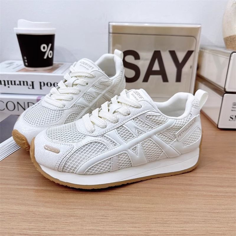New summer women's shoes, breathable mesh German training shoes, women's Korean style versatile flat low-cut sports shoes, casual Forrest Gump shoes