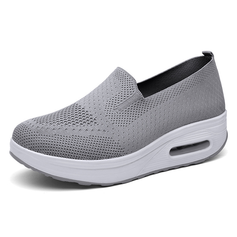 GPOGO Women's Shoes Solid Color Breathable Flyknit Shoes Slip-On Women's Sports Shoes Sock Shoes Casual Shoes