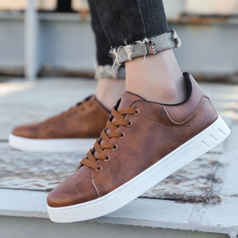 Plus Size Spring White Sneakers Korean Style Trendy Casual Fashion Sports Shoes 2026 New Model Men's Shoes