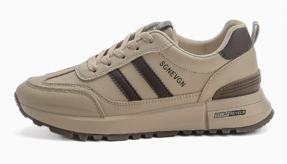 Leather sports shoes for women, versatile 2026 spring and autumn running flat anti-slip fashionable casual shoes